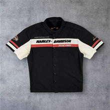 Load image into Gallery viewer, Harley Davidson Racing Performance Shirt Mens M Black Red Embroidered Y2K Biker
