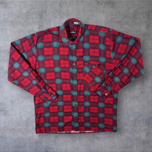 Load image into Gallery viewer, Vintage Jean Chaval Flannel Shirt L XL Red Green Tartan Plaid 100% Cotton 90s
