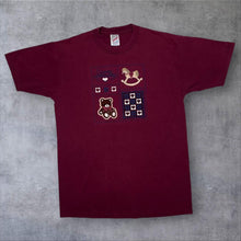 Load image into Gallery viewer, Vintage 90’s Jerzees Country Heartland Embroidered Teddy Bear Rocking Horse T-Shirt
