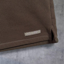 Load image into Gallery viewer, Animal Surfer Khaki Brown Ribbed Fleece 1/4 Zip Pullover Sweatshirt
