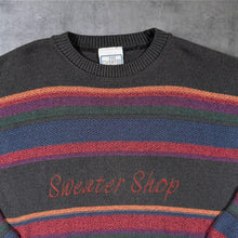 Load image into Gallery viewer, Vintage The Sweater Shop Embroidered Spellout Multi Striped Cotton Acrylic Knit Jumper
