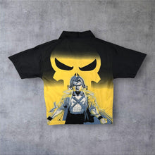 Load image into Gallery viewer, Early 00's Dognose Anime Manga Cartoon Graphic Black Yellow Polyester Shirt

