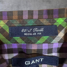 Load image into Gallery viewer, GANT Mens Shirt L Purple Brown Check Plaid Regular Fit Long Sleeve Preppy
