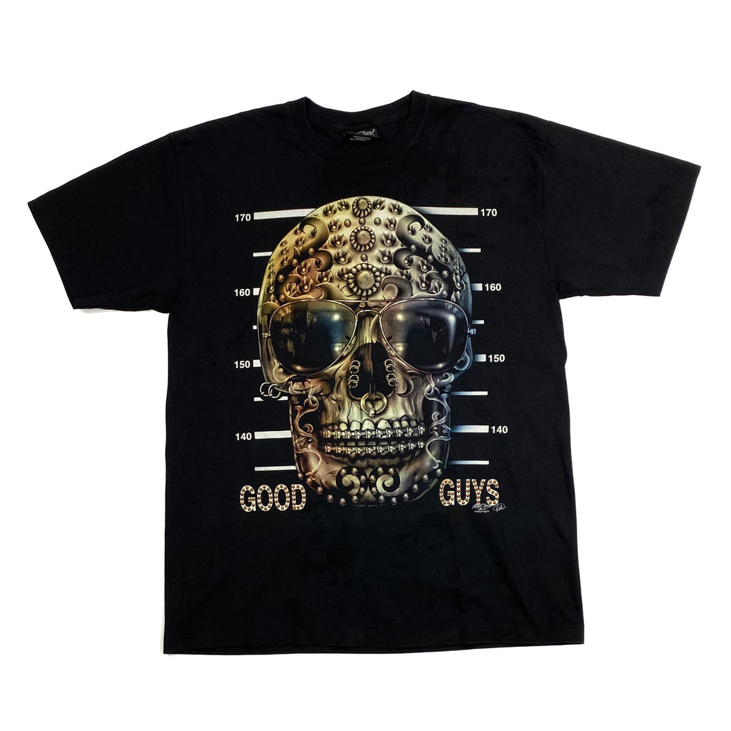 Rock Chang GOOD GUYS Gothic Biker Pierced Tattoo Skull Graphic T-Shirt