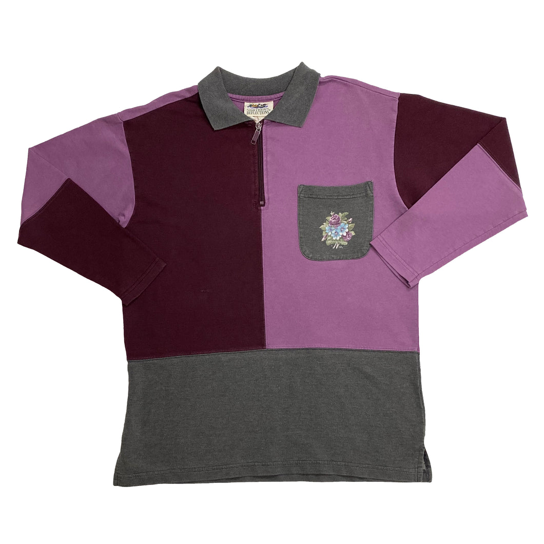 NORTHERN REFLECTIONS Colour Block 1/4 Zip Collared Sweatshirt