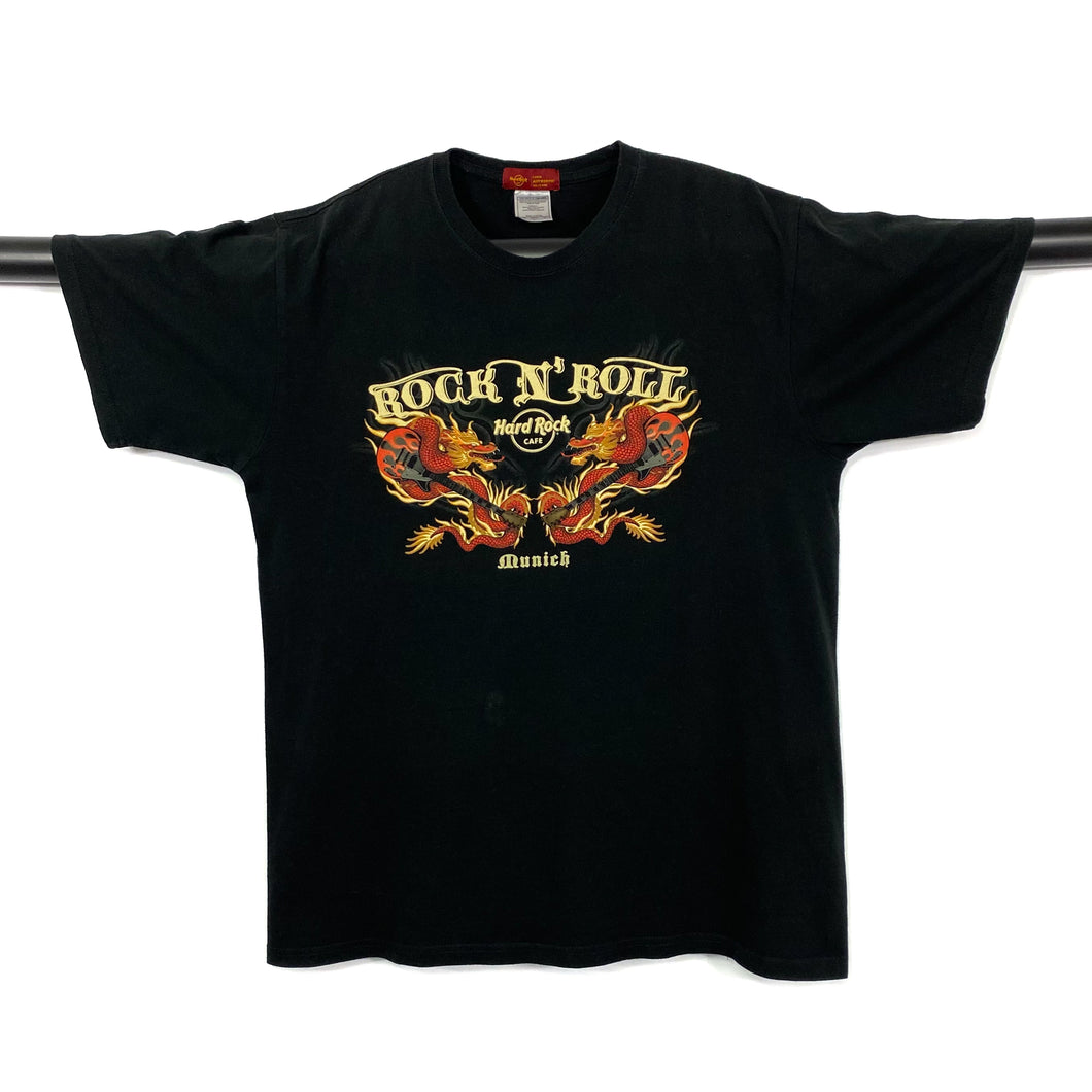 HARD ROCK CAFE “Munich” Souvenir Biker Gothic Dragon Graphic T-Shirt