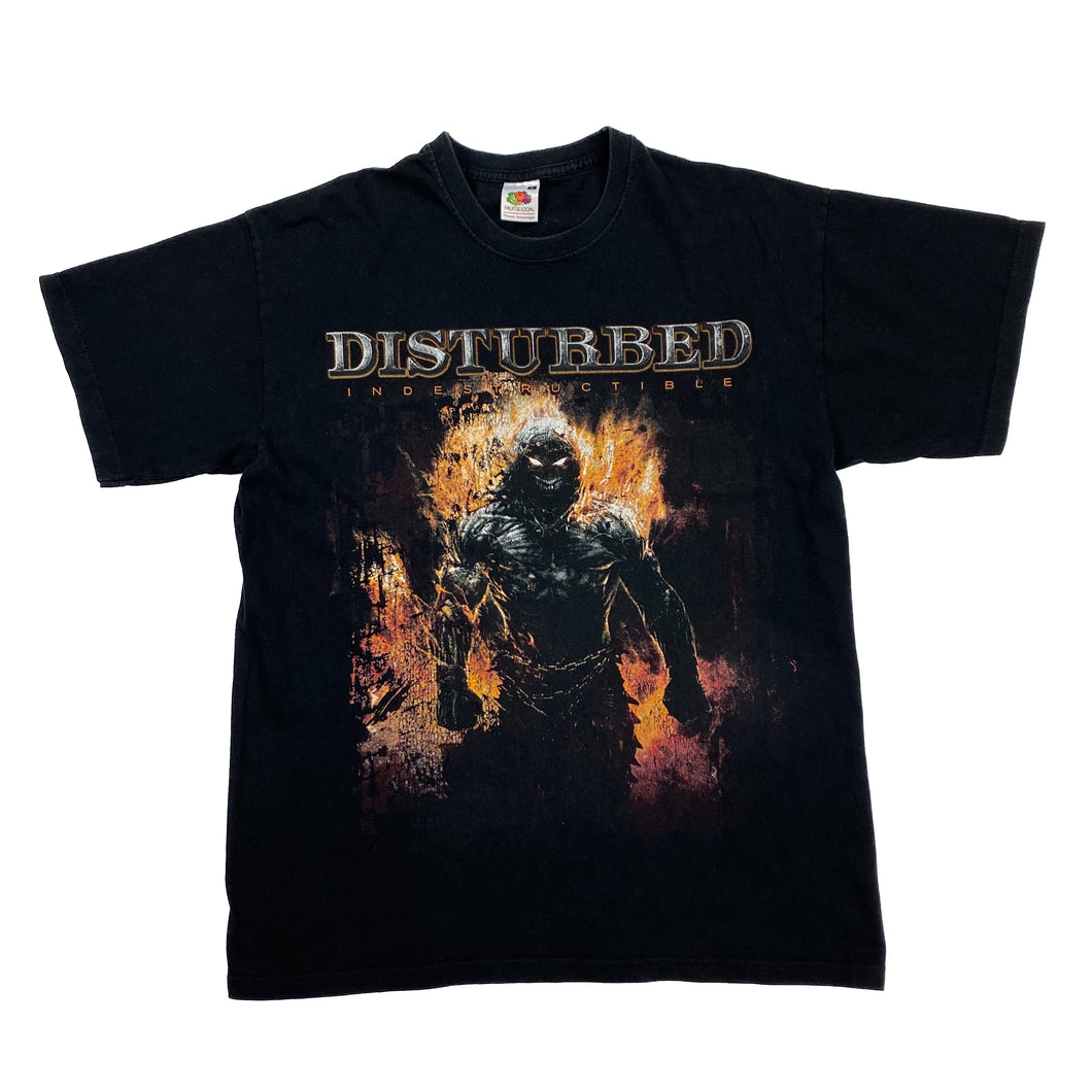 DISTURBED “Tour 2008” Graphic Spellout Heavy Metal Band T-Shirt