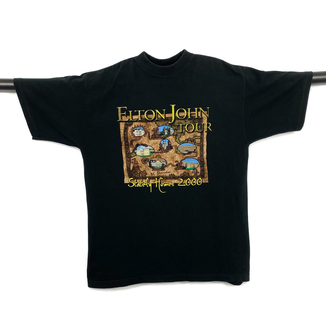 ELTON JOHN (2000) “Stately Homes Tour” UK Europe Tour Pop Rock Band T-Shirt