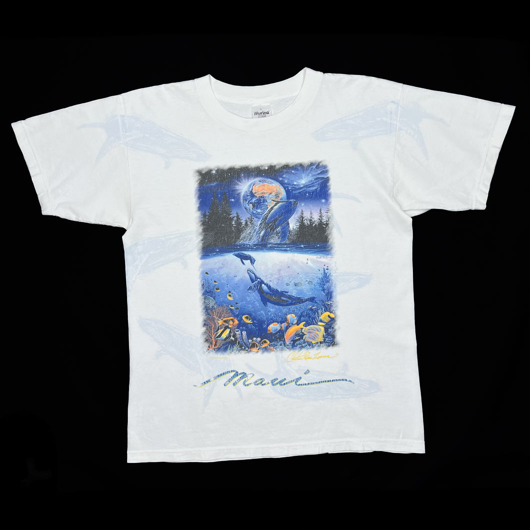 Murina MAUI Hawaii Whale Ocean Wildlife All-Over Print Souvenir Graphic T-Shirt