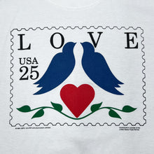 Load image into Gallery viewer, LOVE (1988) “USA 25” Stamp Dove Souvenir Spellout Graphic Single Stitch T-Shirt
