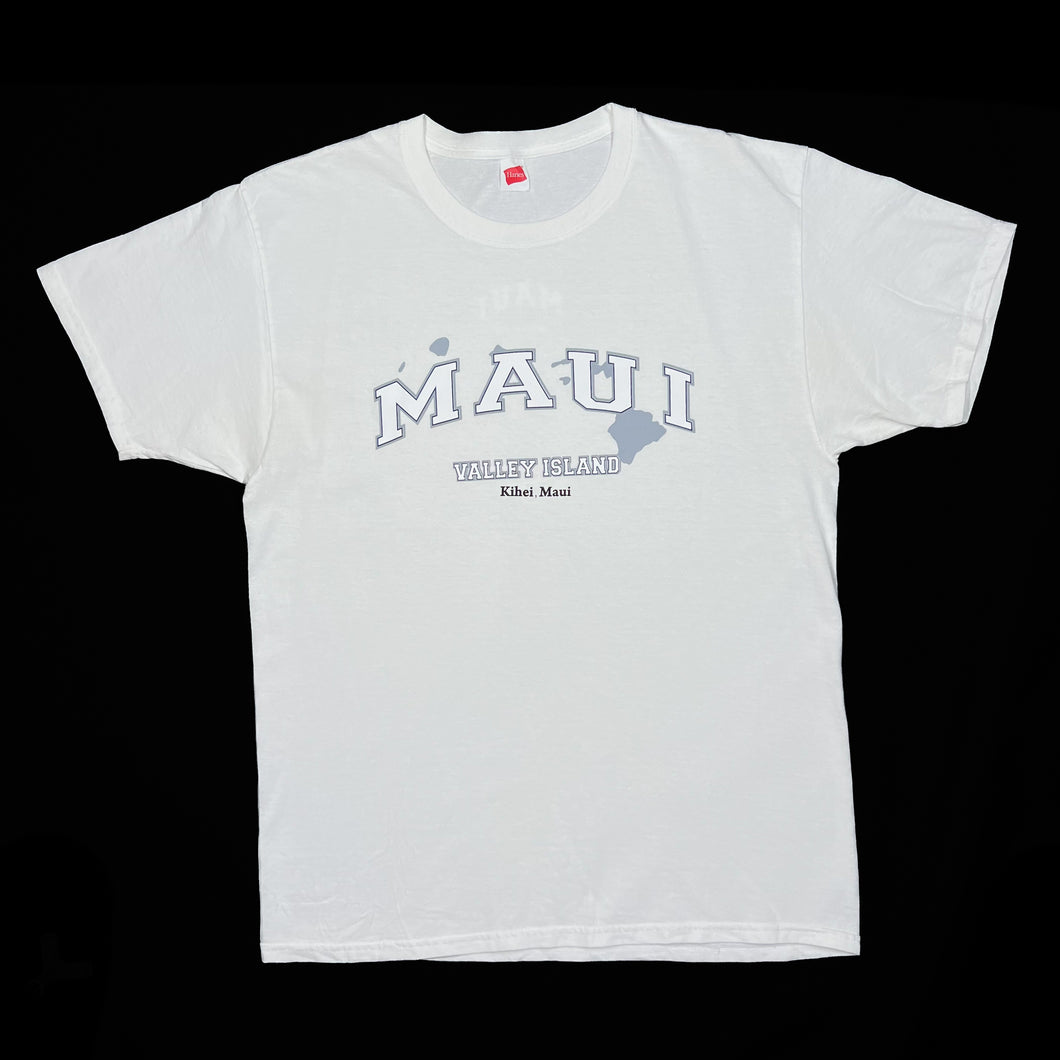 Hanes MAUI “Valley Island” Hawaii Souvenir Spellout Graphic T-Shirt