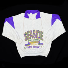 Load image into Gallery viewer, SEASIDE HEIGHTS (1993) “New Jersey” Souvenir Colour Block 1/4 Zip Collared Sweatshirt
