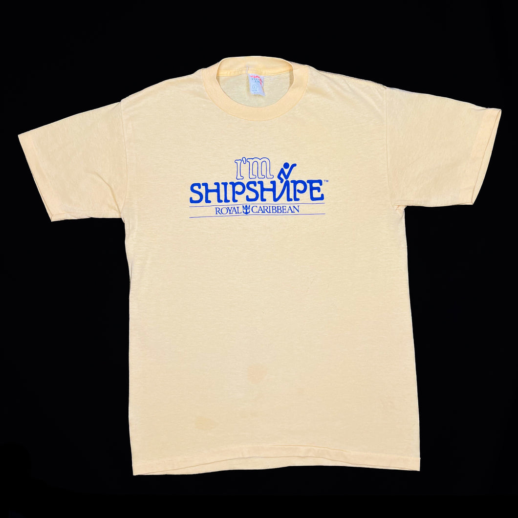 ROYAL CARIBBEAN “I’m Shipshape” Souvenir Spellout Graphic Single Stitch T-Shirt