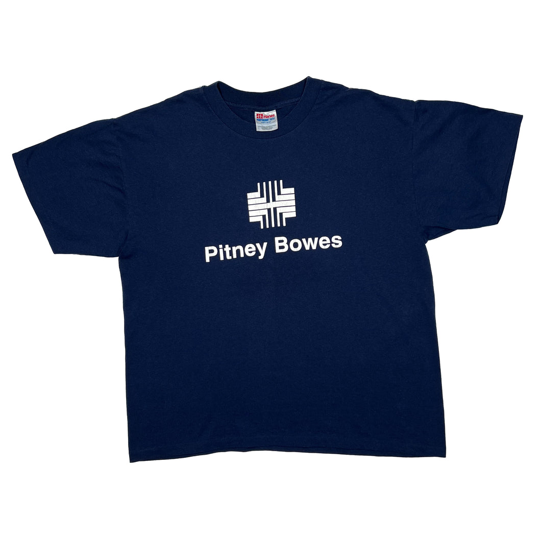 Hanes PITNEY BOWES Logo Spellout Graphic Single Stitch T-Shirt