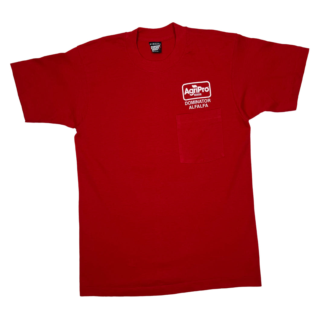 AGRIPRO SEEDS “Dominator Alfalfa” Sponsor Graphic Single Stitch Pocket T-Shirt