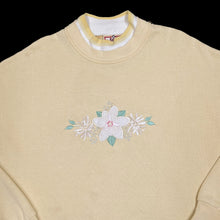Load image into Gallery viewer, TOP STITCH Morning Sun Embroidered Floral Flower Double Collared Sweatshirt
