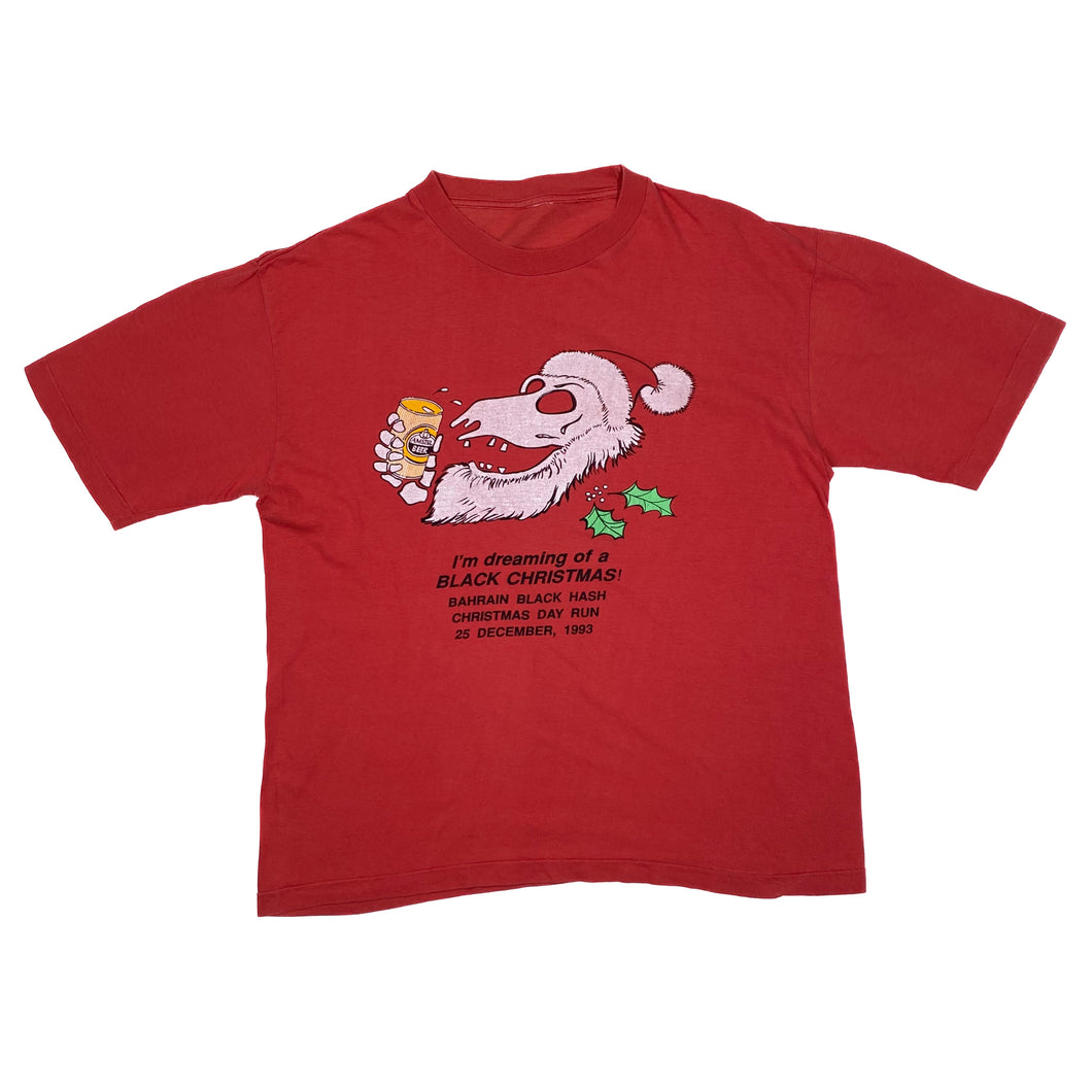 I’M DREAMING OF A BLACK CHRISTMAS (1993) Running Souvenir Graphic Single Stitch T-Shirt
