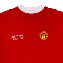 Load image into Gallery viewer, MANCHESTER UNITED MUFC “Double Winners 1995-96” Embroidered Football T-Shirt
