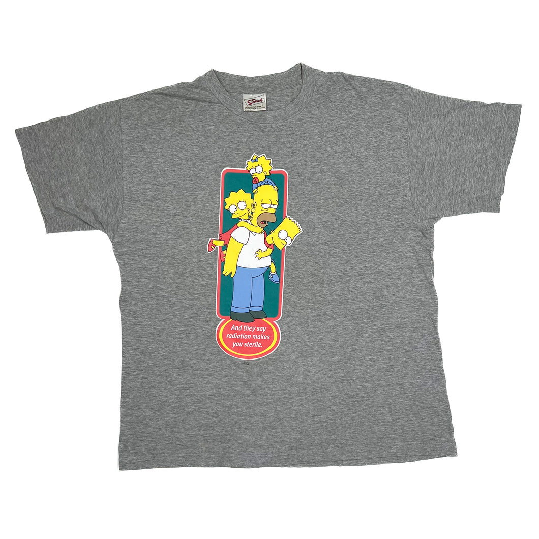 Vintage THE SIMPSONS (2003) “Radiation Makes You Sterile” Cartoon TV Show Graphic T-Shirt