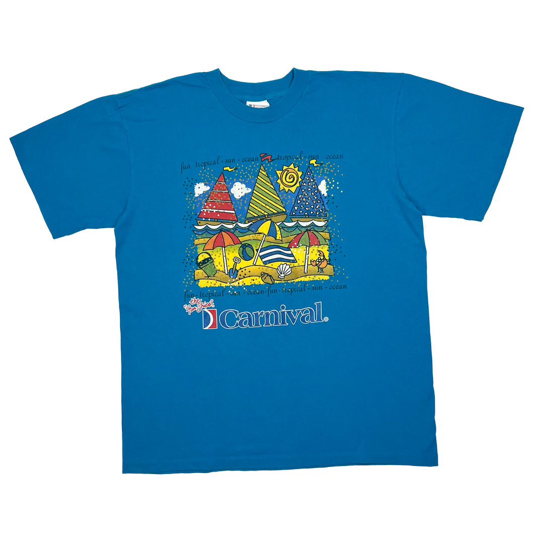 CARNIVAL “The Fun Ships” Souvenir Spellout Graphic Single Stitch T-Shirt