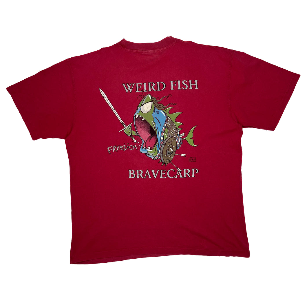 Weird Fish “Bravecarp” Braveheart Movie Parody Spellout Graphic T-Shirt