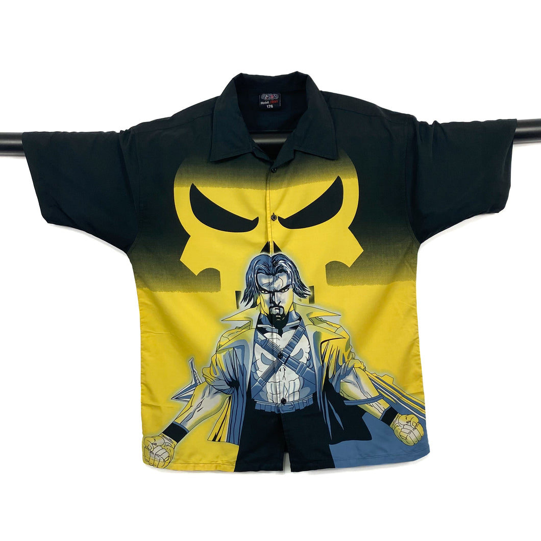 DOGNOSE The Punisher Manga Anime Comic Book Antihero Open Collar Polyester Shirt
