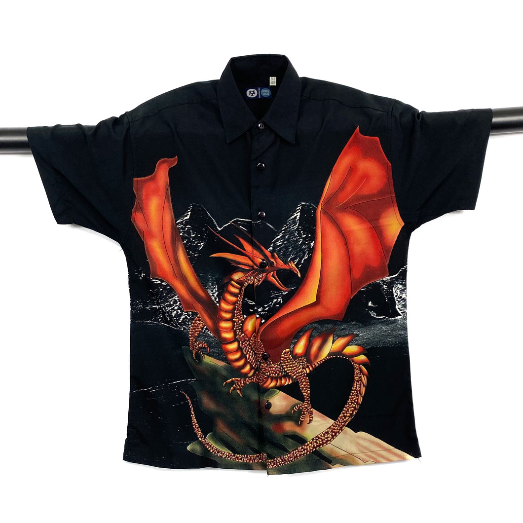 HERE & THERE C&A Gothic Fantasy Dragon All-Over Print Polyester Shirt