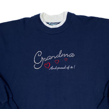 Load image into Gallery viewer, GRANDMA “And Proud Of It” Embroidered Diamanté Double Collared Sweatshirt
