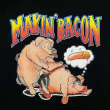 Load image into Gallery viewer, MAKIN’ BACON Novelty Souvenir Pig Cartoon Spellout Graphic T-Shirt
