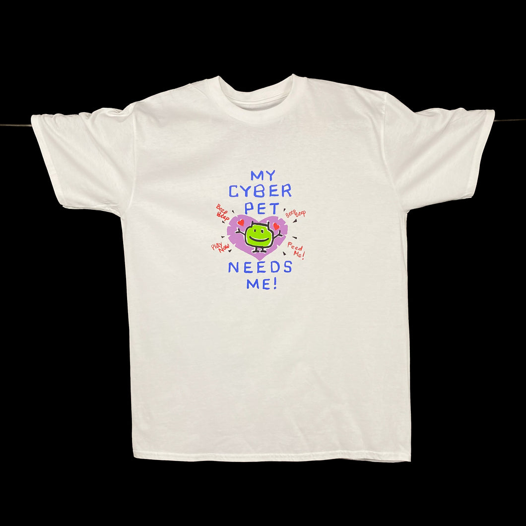 MY CYBER PET NEEDS ME! Tamagotchi Digital Pet Novelty Graphic T-Shirt