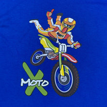 Load image into Gallery viewer, Screen Stars (2006) MOTO X Motocross Bike Racing Cartoon Spellout Graphic T-Shirt
