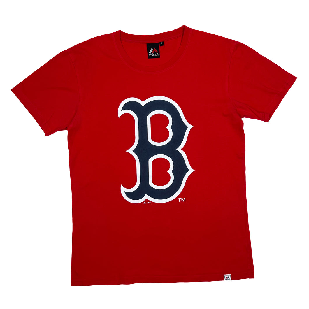 Majestic MLB BOSTON RED SOX Baseball Logo Spellout Graphic T-Shirt