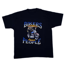 Load image into Gallery viewer, BIKERS HAVE MORE FUN THAN PEOPLE (1998) Biker Souvenir Spellout Graphic T-Shirt
