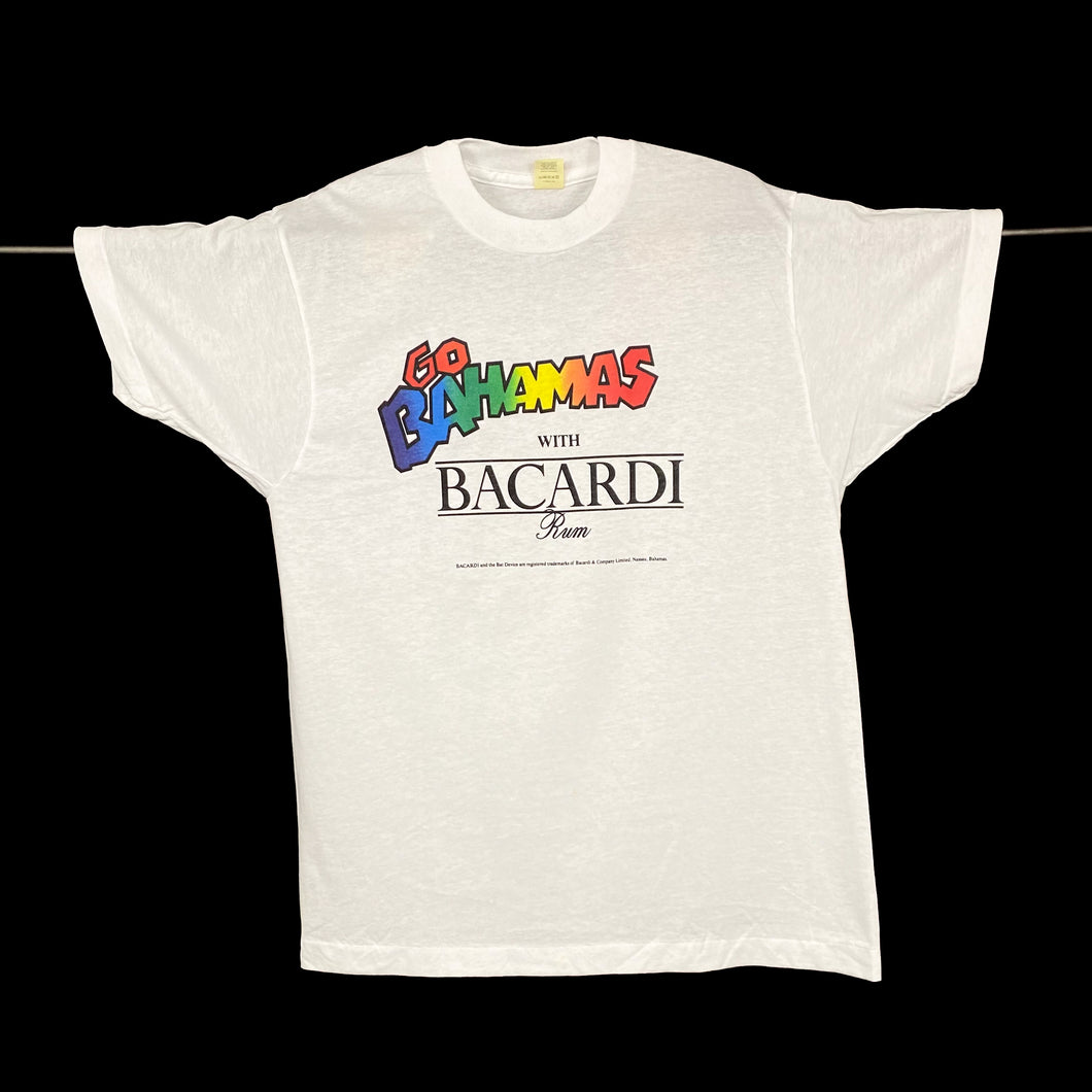 Screen Stars GO BAHAMAS WITH BACARDI Drinks Promo Graphic Single Stitch T-Shirt