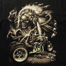 Load image into Gallery viewer, ROCK CHANG Gothic Biker Native American Skull Graphic T-Shirt
