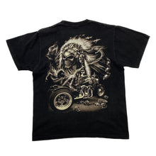 Load image into Gallery viewer, ROCK CHANG Gothic Biker Native American Skull Graphic T-Shirt
