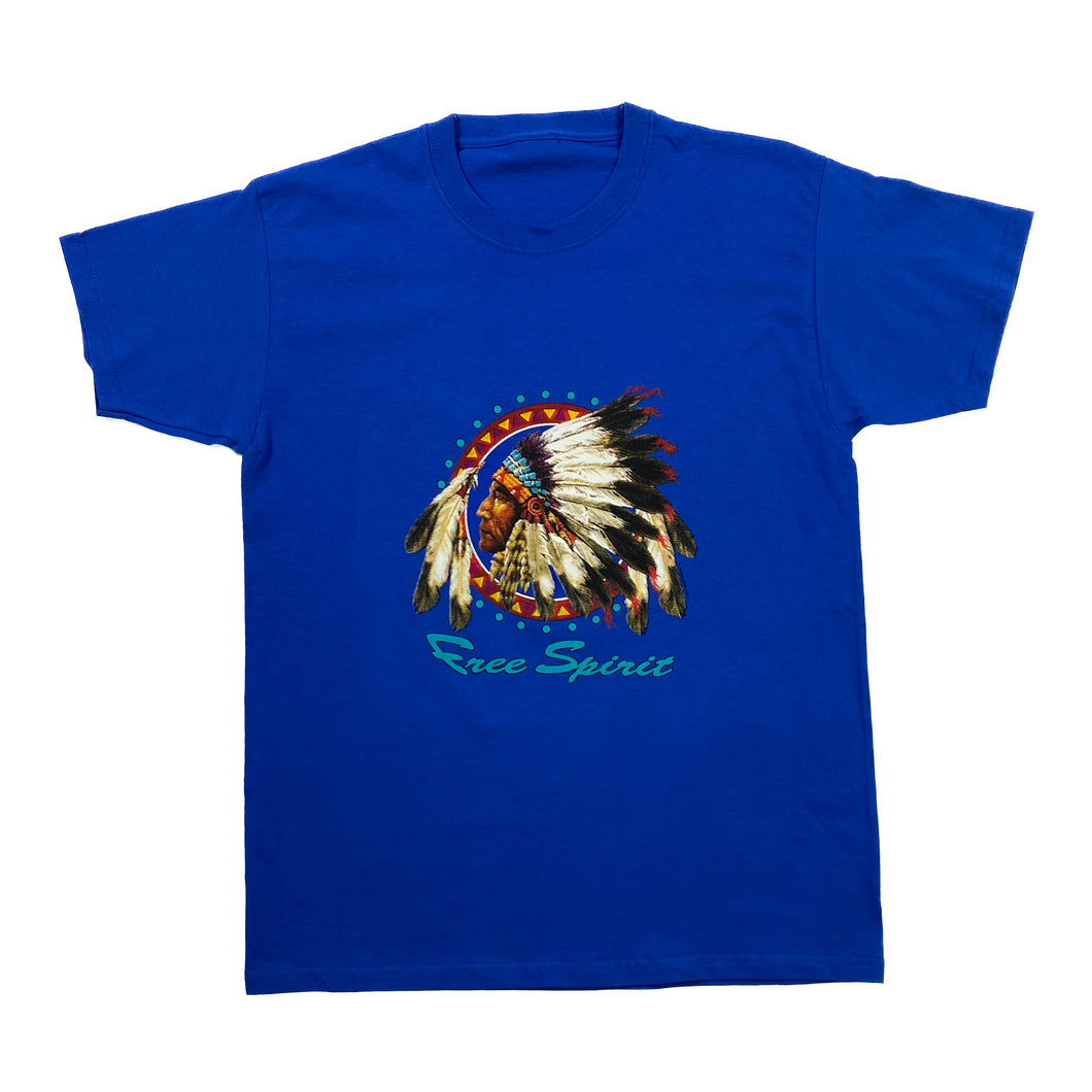 The Wildside FREE SPIRIT Native American Chieftain Spellout Graphic T-Shirt