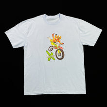 Load image into Gallery viewer, MOTO X (2006) Motocross Cartoon Biker Spellout Graphic T-Shirt
