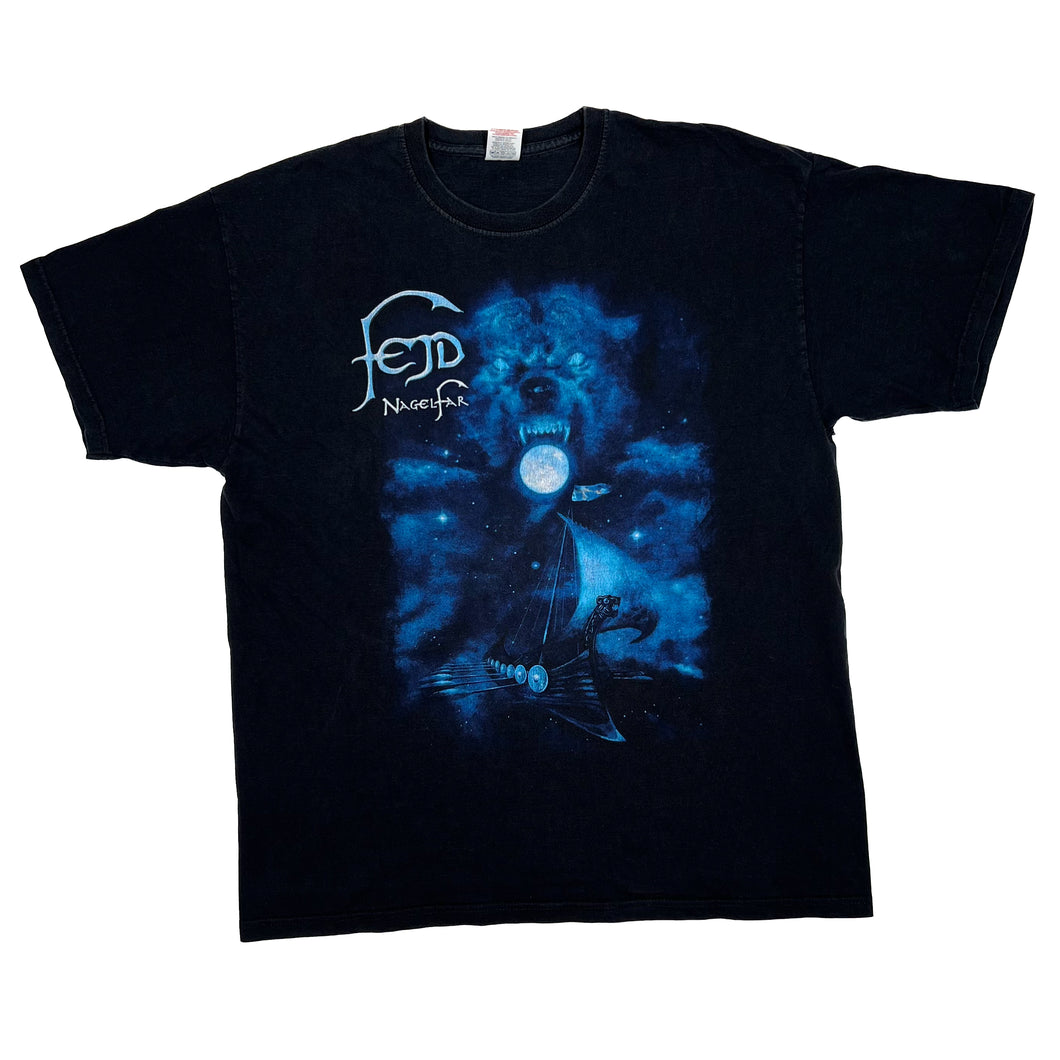 FEJD “Nagelfar” Graphic Spellout Folk Swedish Heavy Metal Band T-Shirt