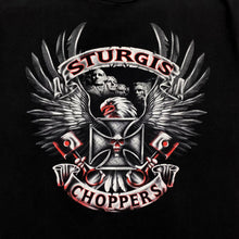 Load image into Gallery viewer, STURGIS CHOPPERS Gothic Biker Spellout Graphic T-Shirt
