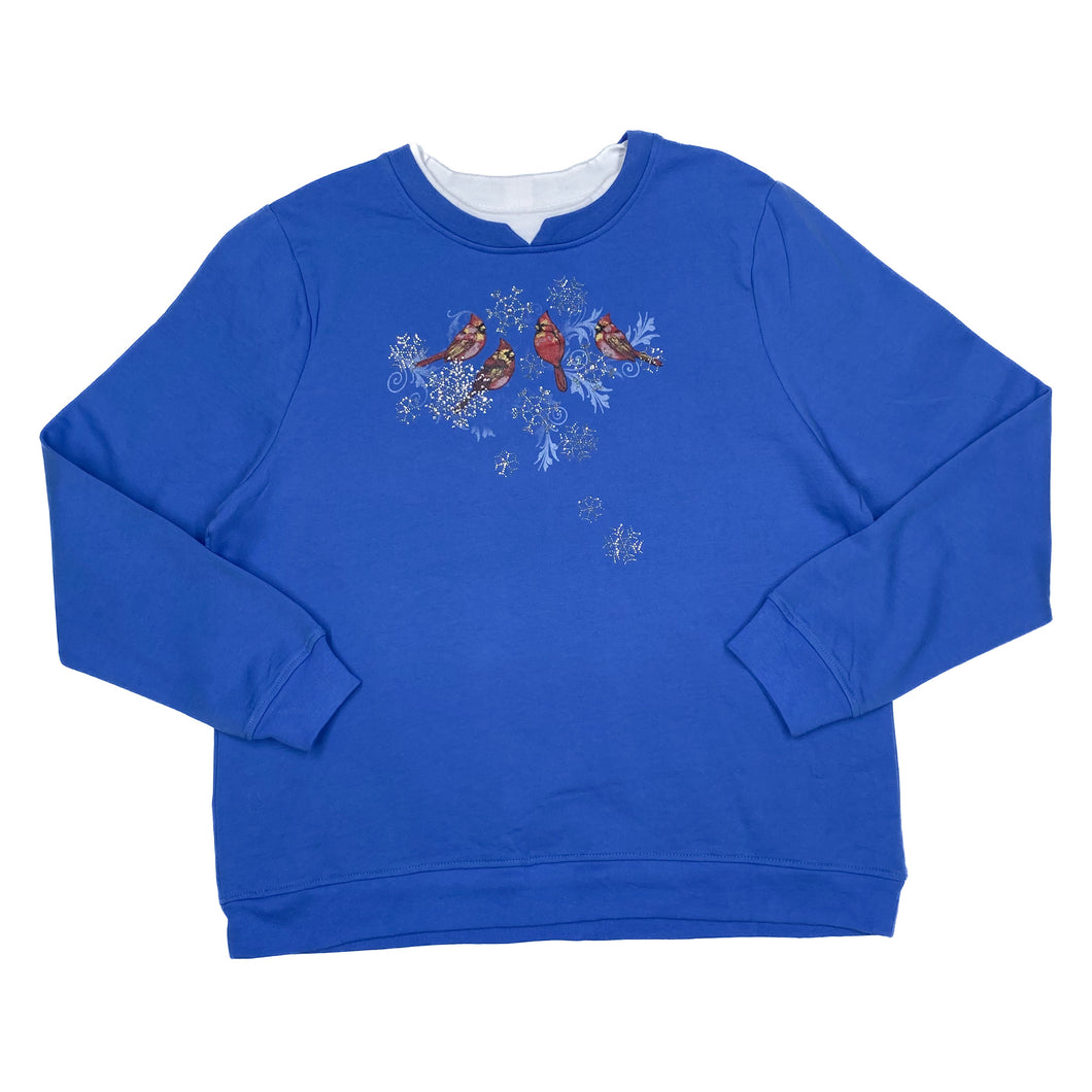 BRECKENRIDGE Bird Snowflake Diamanté Graphic Double Collared Sweatshirt
