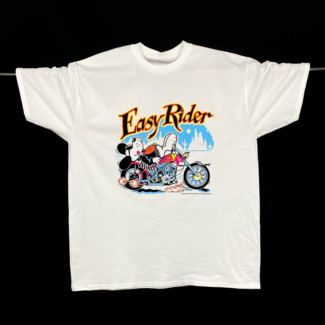 EASY RIDER (1991) Biker Mouse Cartoon Character Spellout Graphic T-Shirt