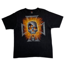 Load image into Gallery viewer, HERO BUFF Gothic Flaming Skull Graphic T-Shirt
