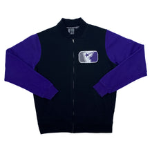 Load image into Gallery viewer, FAMOUS STARS &amp; STRAPS Embroidered Skater Logo Letterman Zip Sweatshirt
