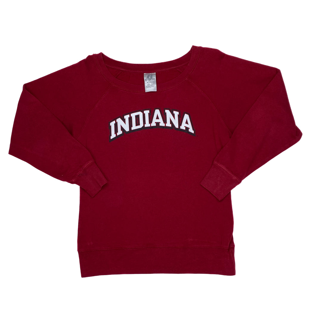 Russell Athletic NCAA INDIANA College Spellout Wide Neck Sweatshirt