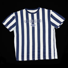 Load image into Gallery viewer, GIORGIO “Casual Jeans Wear Classic” Embroidered Colour Block Vertical Striped T-Shirt
