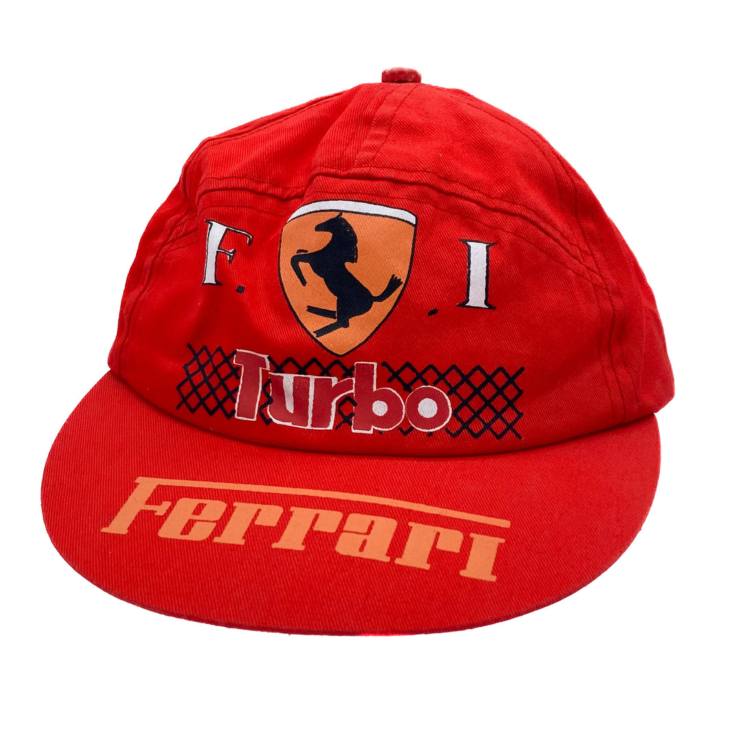 FERRARI “Turbo” Motorsports Logo Spellout Graphic Baseball Cap