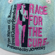 Load image into Gallery viewer, RACE FOR THE CURE “Presented By JC PENNEY” Embroidered Souvenir Denim Baseball Cap

