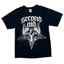 Load image into Gallery viewer, SECOND AID Satanic Ram Spellout Graphic German Hardcore Punk Band T-Shirt
