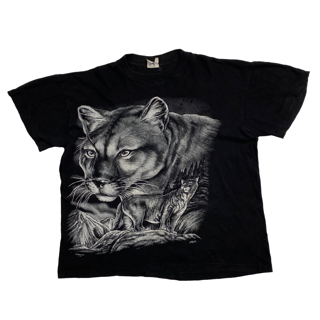 SPRINGMILL Mountain Lion Animal Graphic Single Stitch T-Shirt